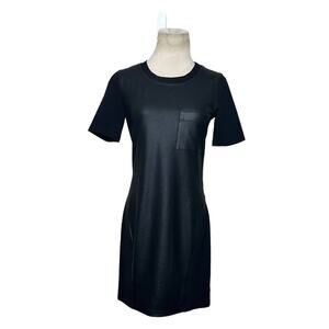 BCBGMAXAZRIA black faux leather front mini dress size XS